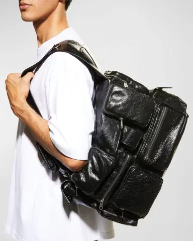 Balenciaga Men 's Superbusy Leather Multi-Pocket Sling Bag, Large | Thumbnail 2 Balenciaga Men 's Superbusy Leather Multi-Pocket Sling Bag, Large | Thumbnail 2