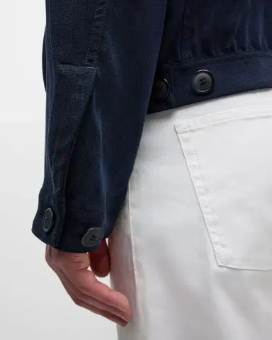 Giorgio Armani Men's Cupro Jacket with Flap Pockets | Thumbnail 6 Giorgio Armani Men's Cupro Jacket with Flap Pockets | Thumbnail 6