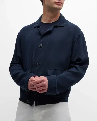 Giorgio Armani Men's Cupro Jacket with Flap Pockets | Thumbnail 7 Giorgio Armani Men's Cupro Jacket with Flap Pockets | Thumbnail 7