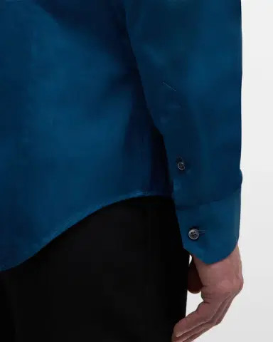 Giorgio Armani Men's Solid Cotton Sport Shirt | Thumbnail 6 Giorgio Armani Men's Solid Cotton Sport Shirt | Thumbnail 6