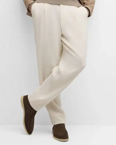 Giorgio Armani Men's Pleated Wool-Blend Suit Pants | Thumbnail 6 Giorgio Armani Men's Pleated Wool-Blend Suit Pants | Thumbnail 6