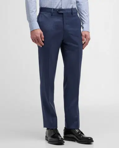Giorgio Armani Men's Wool Twill Dress Trousers | Thumbnail 4 Giorgio Armani Men's Wool Twill Dress Trousers | Thumbnail 4