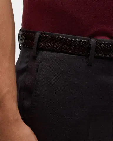 Giorgio Armani Men's Flat-Front Wool Trousers | Thumbnail 6 Giorgio Armani Men's Flat-Front Wool Trousers | Thumbnail 6