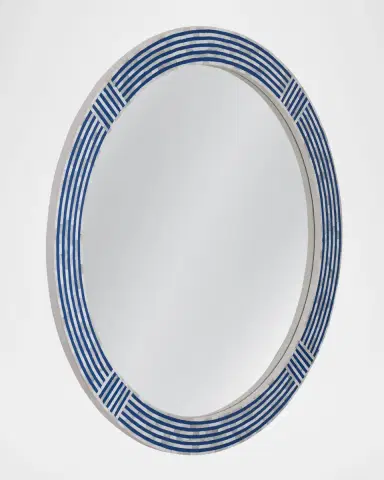 Katherine Noble by BMC Blue Resin & Bone Wall Mirror, 40" Round | Thumbnail 2 Katherine Noble by BMC Blue Resin & Bone Wall Mirror, 40" Round | Thumbnail 2