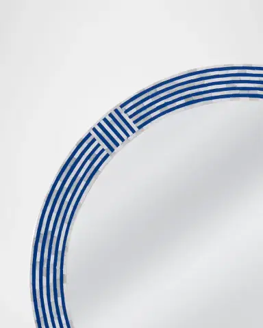 Katherine Noble by BMC Blue Resin & Bone Wall Mirror, 40" Round | Thumbnail 3 Katherine Noble by BMC Blue Resin & Bone Wall Mirror, 40" Round | Thumbnail 3