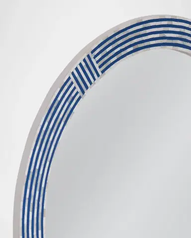 Katherine Noble by BMC Blue Resin & Bone Wall Mirror, 40" Round | Thumbnail 4 Katherine Noble by BMC Blue Resin & Bone Wall Mirror, 40" Round | Thumbnail 4