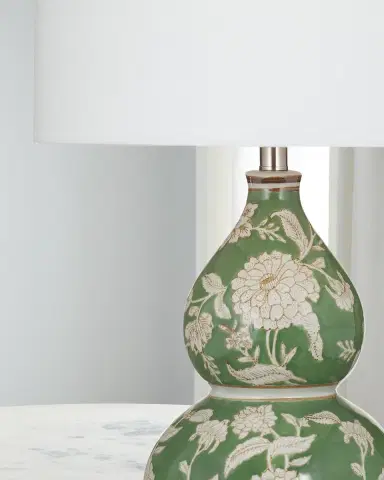 Katherine Noble by BMC Capri 28" Floral Double-Gourd Table Lamp | Thumbnail 3 Katherine Noble by BMC Capri 28" Floral Double-Gourd Table Lamp | Thumbnail 3