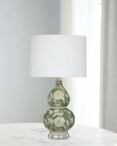 Katherine Noble by BMC Capri 28" Floral Double-Gourd Table Lamp | Thumbnail 1 Katherine Noble by BMC Capri 28" Floral Double-Gourd Table Lamp | Thumbnail 1