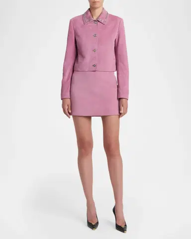 Versace Embellished Lamb Suede Mini Skirt | Thumbnail 6 Versace Embellished Lamb Suede Mini Skirt | Thumbnail 6