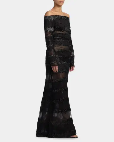 Atelier Prabal Gurung Karolina Metallic Tulle Off-Shoulder Gown | Thumbnail 2 Atelier Prabal Gurung Karolina Metallic Tulle Off-Shoulder Gown | Thumbnail 2