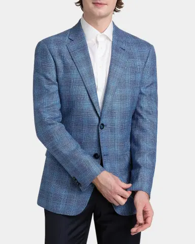 Giorgio Armani Men's Wool-Blend Plaid Sport Coat | Thumbnail 4 Giorgio Armani Men's Wool-Blend Plaid Sport Coat | Thumbnail 4