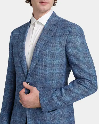 Giorgio Armani Men's Wool-Blend Plaid Sport Coat | Thumbnail 6 Giorgio Armani Men's Wool-Blend Plaid Sport Coat | Thumbnail 6