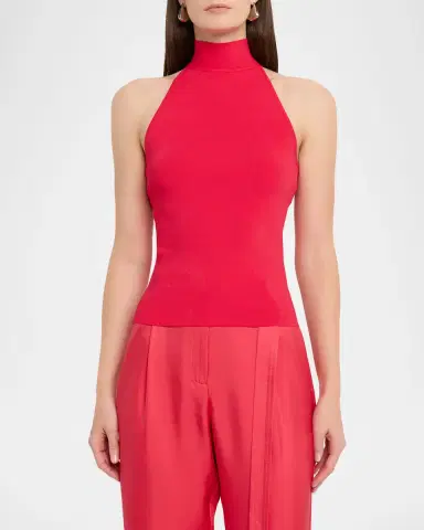 LAPOINTE Matte Viscose Halterneck Top | Thumbnail 3 LAPOINTE Matte Viscose Halterneck Top | Thumbnail 3