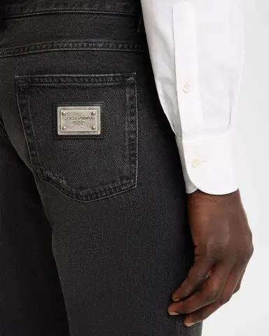 Dolce & Gabbana Men's Grey Denim Straight Leg Jeans | Thumbnail 5 Dolce & Gabbana Men's Grey Denim Straight Leg Jeans | Thumbnail 5