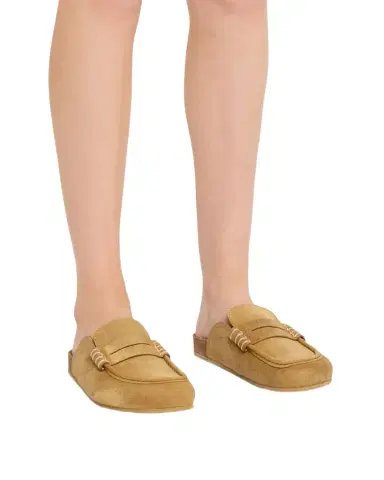 JW Anderson Suede Stitch Loafer Mules | Thumbnail 1 JW Anderson Suede Stitch Loafer Mules | Thumbnail 1