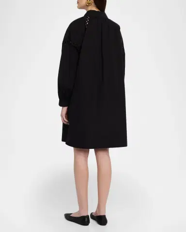 Lafayette 148 New York Soutache-Inset Cotton Poplin Dress | Thumbnail 3 Lafayette 148 New York Soutache-Inset Cotton Poplin Dress | Thumbnail 3