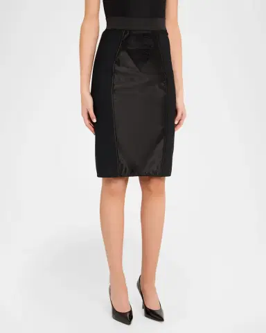 Dolce & Gabbana Lace Satin Paneled Pencil Skirt | Thumbnail 4 Dolce & Gabbana Lace Satin Paneled Pencil Skirt | Thumbnail 4