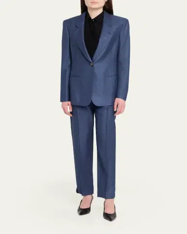 Giorgio Armani Single-Breasted Silk Blazer Jacket | Thumbnail 2 Giorgio Armani Single-Breasted Silk Blazer Jacket | Thumbnail 2