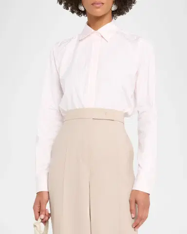 Max Mara Striped Cotton Button-Down Shirt | Thumbnail 4 Max Mara Striped Cotton Button-Down Shirt | Thumbnail 4