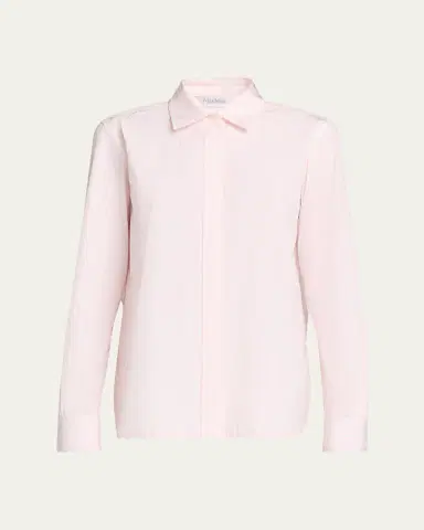 Max Mara Striped Cotton Button-Down Shirt | Thumbnail 6 Max Mara Striped Cotton Button-Down Shirt | Thumbnail 6