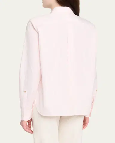 Max Mara Striped Cotton Button-Down Shirt | Thumbnail 8 Max Mara Striped Cotton Button-Down Shirt | Thumbnail 8