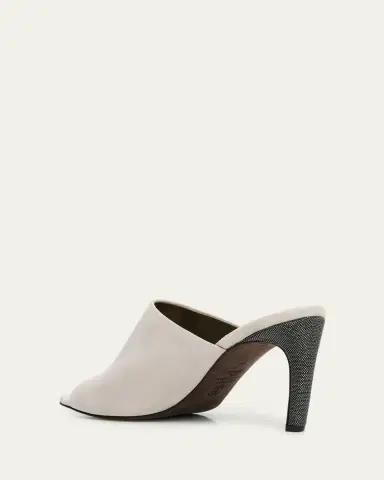 Brunello Cucinelli 80mm Monili Suede Mules | Thumbnail 3 Brunello Cucinelli 80mm Monili Suede Mules | Thumbnail 3