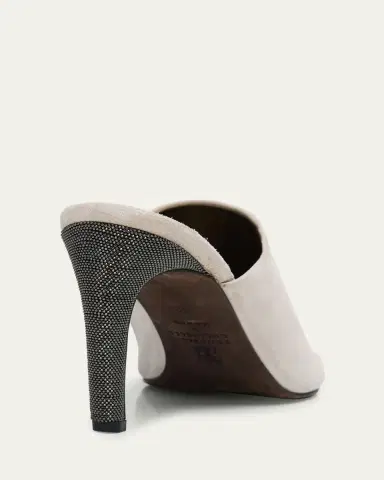 Brunello Cucinelli 80mm Monili Suede Mules | Thumbnail 4 Brunello Cucinelli 80mm Monili Suede Mules | Thumbnail 4
