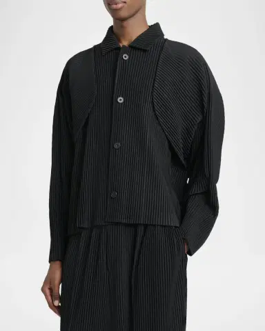 Homme Plisse Issey Miyake Men 's Pleated Button-Down Shirt | Thumbnail 4 Homme Plisse Issey Miyake Men 's Pleated Button-Down Shirt | Thumbnail 4