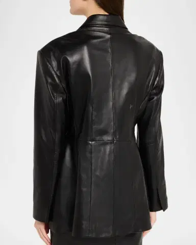 ARMA Lydia Single-Breasted Lambskin Leather Jacket | Thumbnail 3 ARMA Lydia Single-Breasted Lambskin Leather Jacket | Thumbnail 3