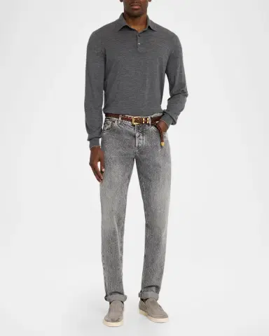 Brunello Cucinelli Men's Chevron Suede Slip-On Sneakers | Thumbnail 2 Brunello Cucinelli Men's Chevron Suede Slip-On Sneakers | Thumbnail 2