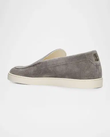 Brunello Cucinelli Men's Chevron Suede Slip-On Sneakers | Thumbnail 3 Brunello Cucinelli Men's Chevron Suede Slip-On Sneakers | Thumbnail 3