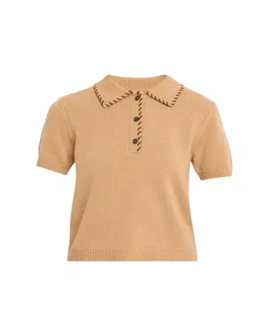 Frame The Leather Stitch Polo Sweater | Thumbnail 1 Frame The Leather Stitch Polo Sweater | Thumbnail 1