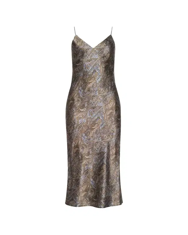Seridie Paisley Mid-Length Slip Dress Seridie Paisley Mid-Length Slip Dress