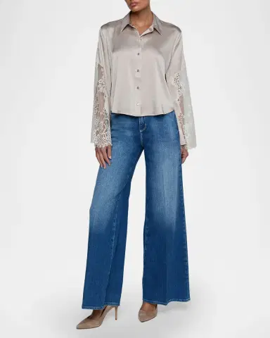 L'Agence Capri Lace Sleeve Blouse | Thumbnail 2 L'Agence Capri Lace Sleeve Blouse | Thumbnail 2