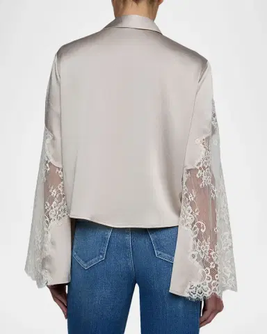 L'Agence Capri Lace Sleeve Blouse | Thumbnail 3 L'Agence Capri Lace Sleeve Blouse | Thumbnail 3