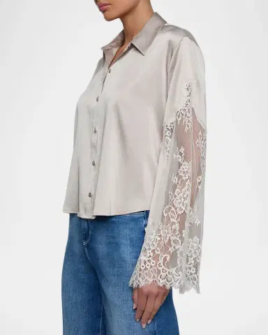 L'Agence Capri Lace Sleeve Blouse | Thumbnail 4 L'Agence Capri Lace Sleeve Blouse | Thumbnail 4