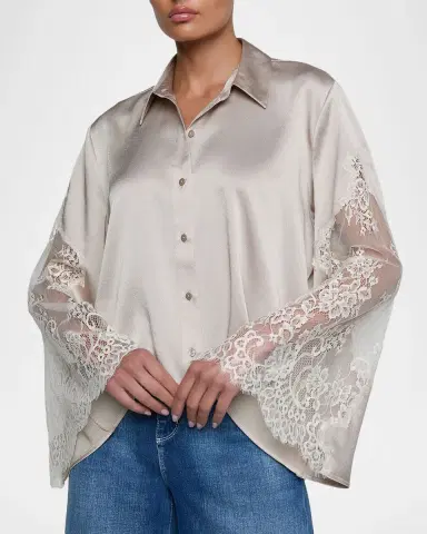 L'Agence Capri Lace Sleeve Blouse | Thumbnail 5 L'Agence Capri Lace Sleeve Blouse | Thumbnail 5