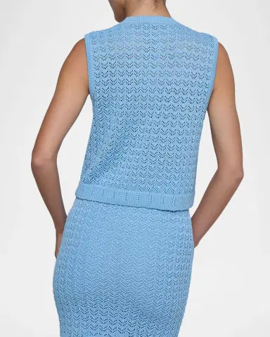 L'Agence Max Pointelle Knit Vest | Thumbnail 3 L'Agence Max Pointelle Knit Vest | Thumbnail 3