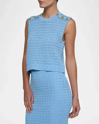 L'Agence Max Pointelle Knit Vest | Thumbnail 5 L'Agence Max Pointelle Knit Vest | Thumbnail 5