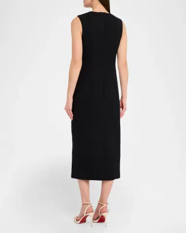 Oscar de la Renta Crystal Embroidered Tweed Sleeveless Midi Cocktail Dress | Thumbnail 7 Oscar de la Renta Crystal Embroidered Tweed Sleeveless Midi Cocktail Dress | Thumbnail 7