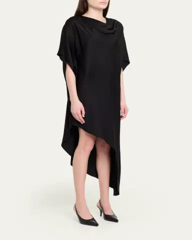 SIMKHAI Sadia Satin Mini Cape Dress | Thumbnail 4 SIMKHAI Sadia Satin Mini Cape Dress | Thumbnail 4