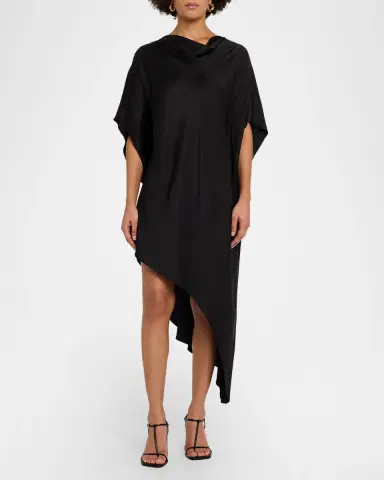 SIMKHAI Sadia Satin Mini Cape Dress | Thumbnail 6 SIMKHAI Sadia Satin Mini Cape Dress | Thumbnail 6