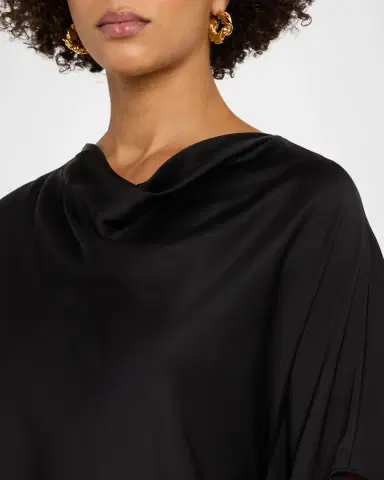 SIMKHAI Sadia Satin Mini Cape Dress | Thumbnail 9 SIMKHAI Sadia Satin Mini Cape Dress | Thumbnail 9
