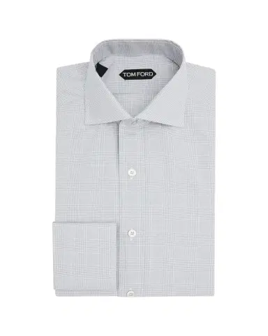 TOM FORD Men's Cotton Fine-Check Dress Shirt | Thumbnail 1 TOM FORD Men's Cotton Fine-Check Dress Shirt | Thumbnail 1