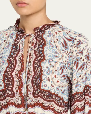Cara Cara Berkshire Paisley Long-Sleeve Midi Dress | Thumbnail 5 Cara Cara Berkshire Paisley Long-Sleeve Midi Dress | Thumbnail 5