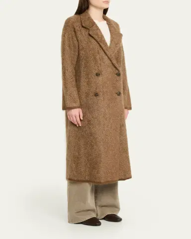 Guest in Residence Grizzly Herringbone Cashmere Double-Breasted Coat | Thumbnail 4 Guest in Residence Grizzly Herringbone Cashmere Double-Breasted Coat | Thumbnail 4