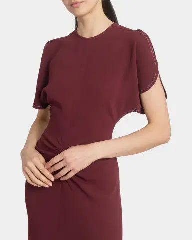 Victoria Beckham Gathered Waist Crepe Midi Dress | Thumbnail 13 Victoria Beckham Gathered Waist Crepe Midi Dress | Thumbnail 13