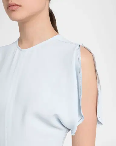 Victoria Beckham Gathered Waist Crepe Midi Dress | Thumbnail 9 Victoria Beckham Gathered Waist Crepe Midi Dress | Thumbnail 9