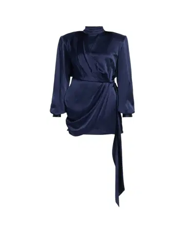 Ronny Kobo Imara Draped Open-Back Charmeuse Mini Dress | Thumbnail 1 Ronny Kobo Imara Draped Open-Back Charmeuse Mini Dress | Thumbnail 1
