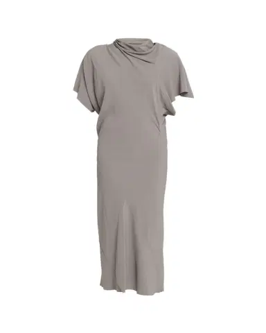 Rick Owens Cowl-Neck Short-Sleeve Silk Midi Dress | Thumbnail 1 Rick Owens Cowl-Neck Short-Sleeve Silk Midi Dress | Thumbnail 1